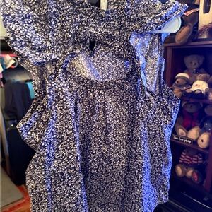 Old Navy Blue Floral Blouse